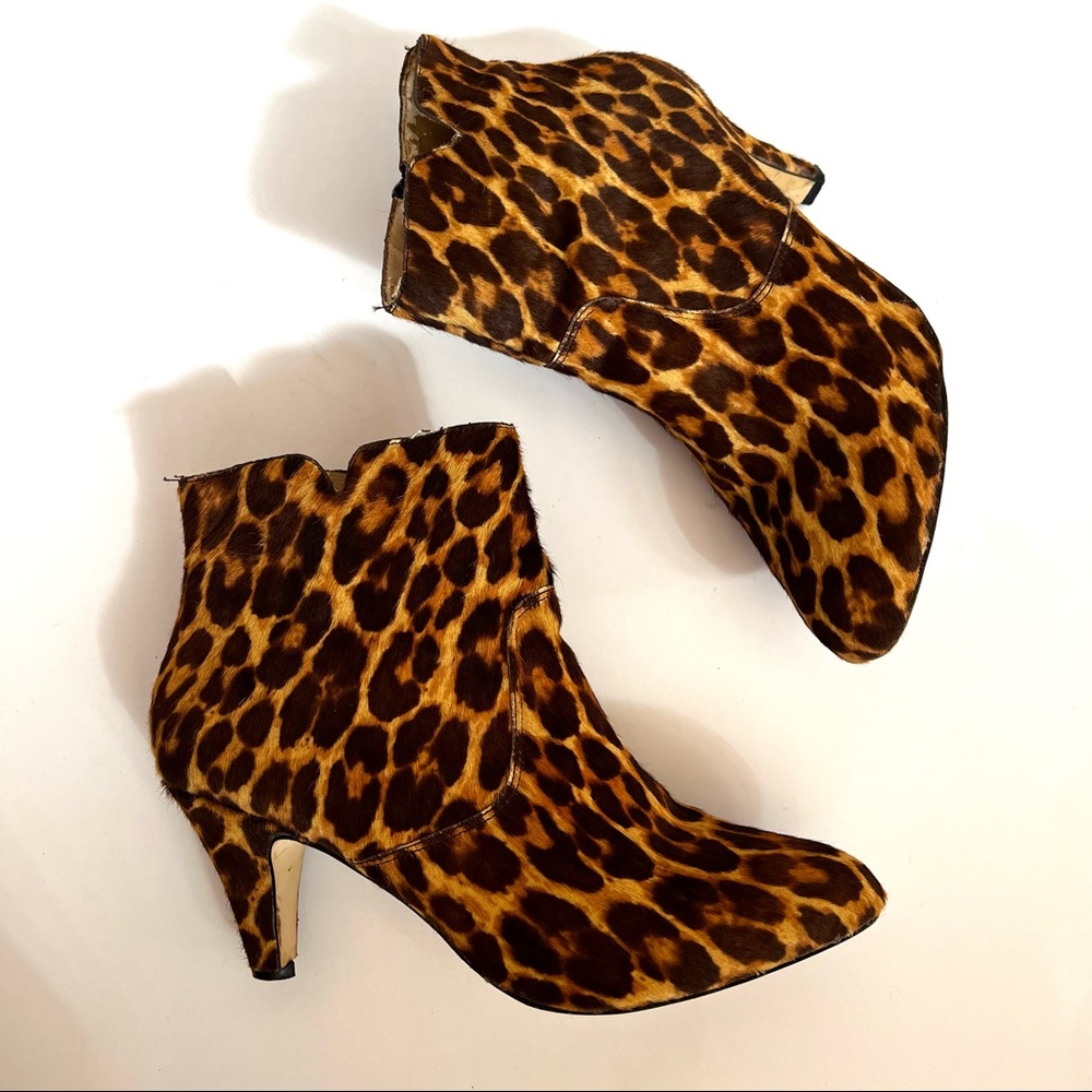 INC Leopard Print Pony Hair Bootie I-9 - Picture 1 of 12